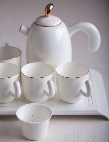 创意茶具套装陶瓷功夫茶壶茶杯整套水具家用骨瓷茶杯套装欧式简约